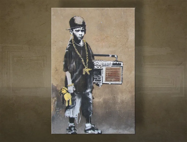 Obraz Banksy – Chlapec s boomboxom (Ghetto Boy)