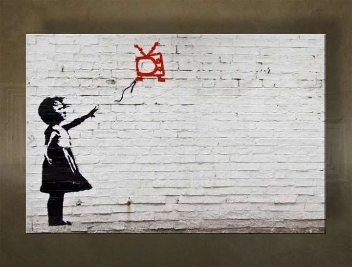 Obraz Banksy – Dievča s televízorom (Girl with TV) – náhľad 2