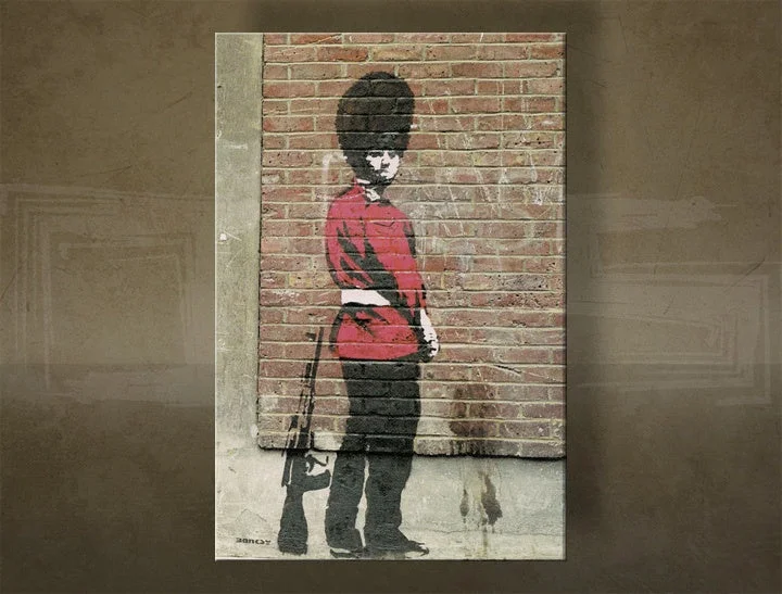 Obraz Banksy – Močiaci strážnik (Pissing Guard) – náhľad 2