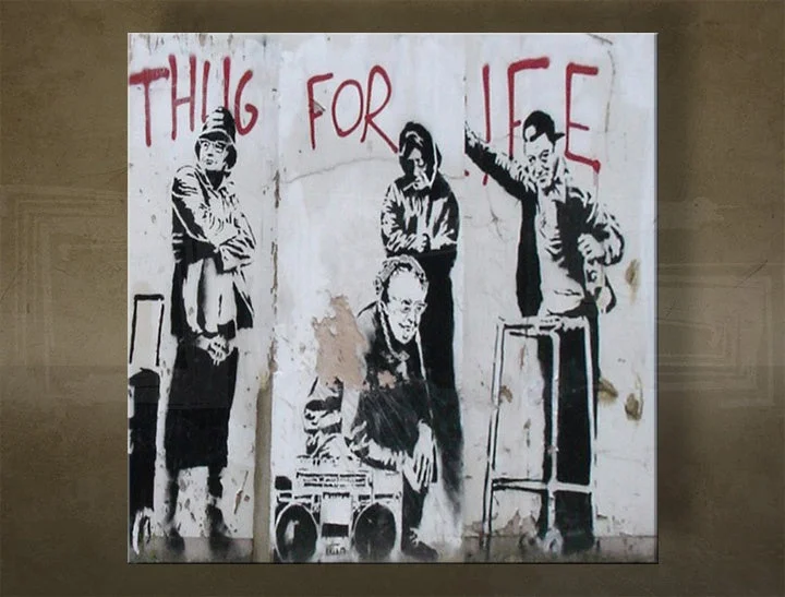 Obraz Banksy – Rebelujúci dôchodcovia (Thug for Life)