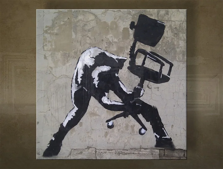 Obraz Banksy – Rozbíjanie stoličky (Office Chair Smash)